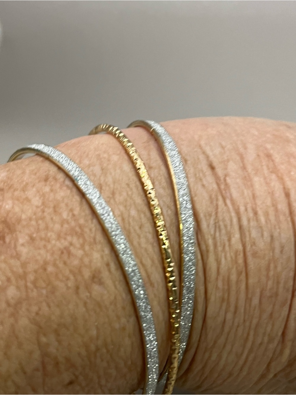 Gold Glitter Stack Bangle Set 3pc Stardust Boho Y2K